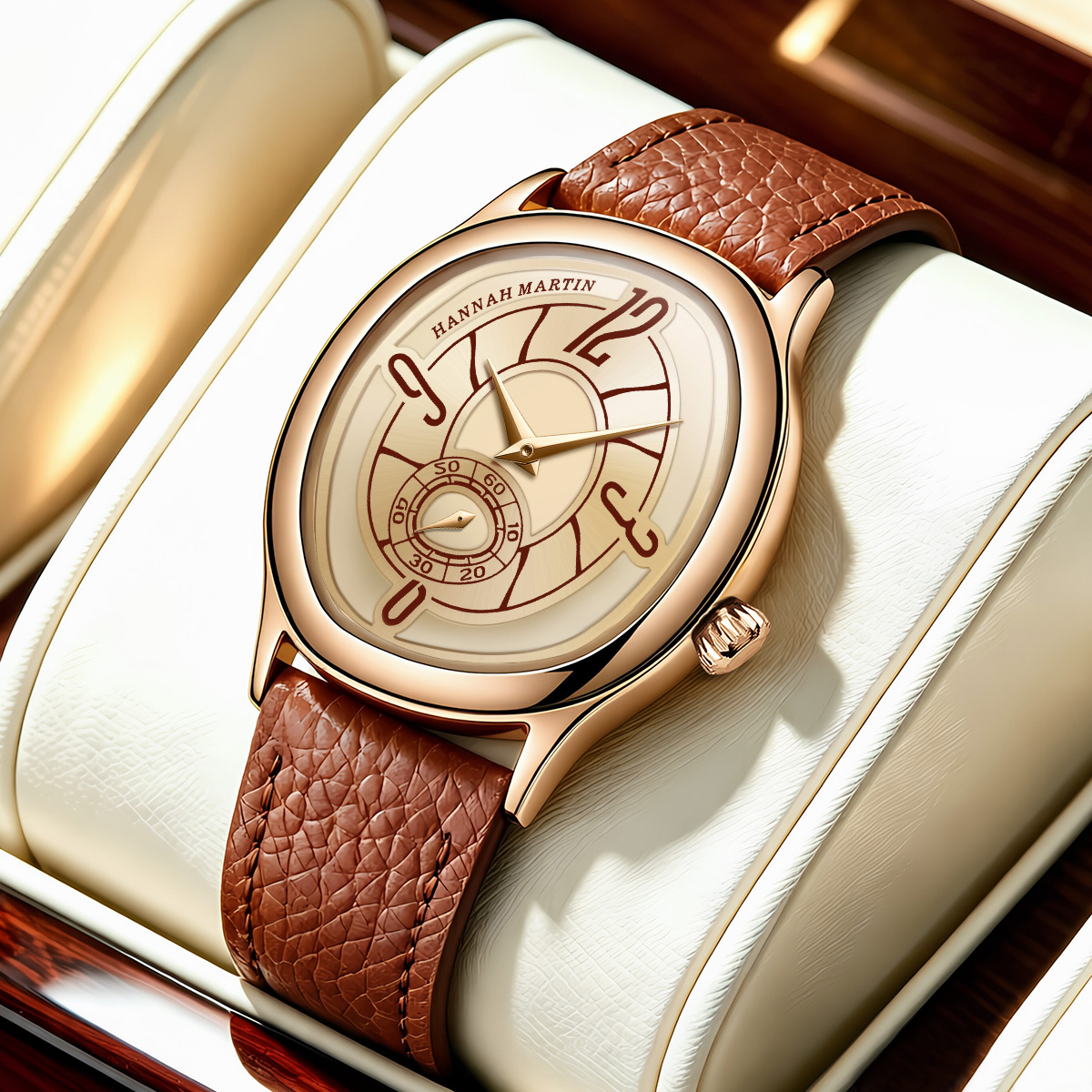 Luxury Watch Brands - ساعة هانا مارتن أنيقة من الجلد