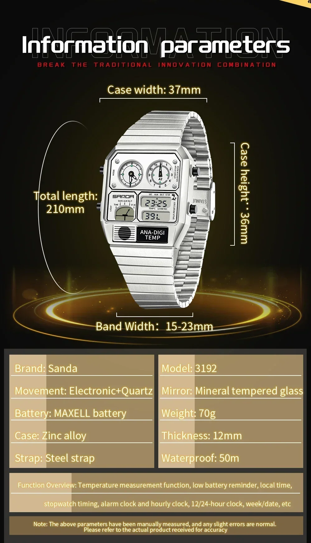 ساعة SANDA 3192 أنيقة للجنسين، - مراجعة Minute Repeater Watch وسعره