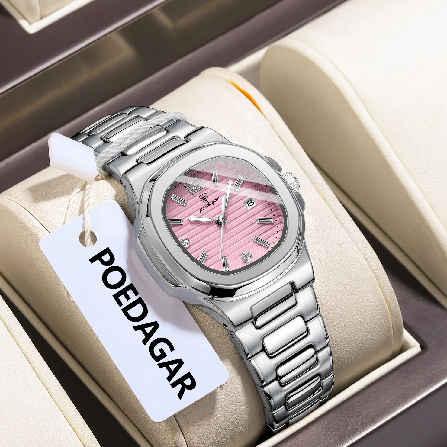POEDAGAR ساحة أزياء المرأة ساع - مراجعة Ladies Luxury Watch وسعره