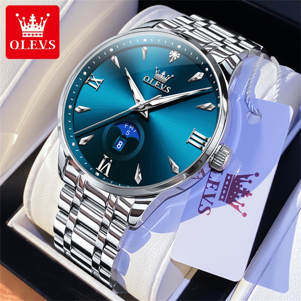 ساعات OLEVS Moon Phase للرجال  - مراجعة Luxury Watch Brands وسعره