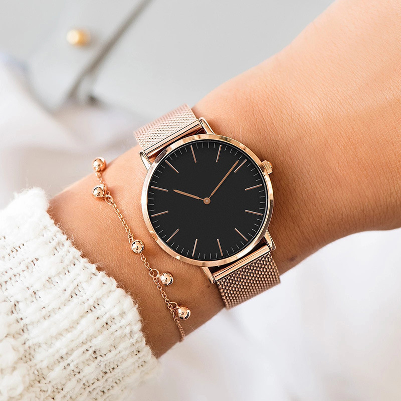 ساعة يد كوارتز بحزام شبكي من ا - مراجعة Ladies Luxury Watch وسعره